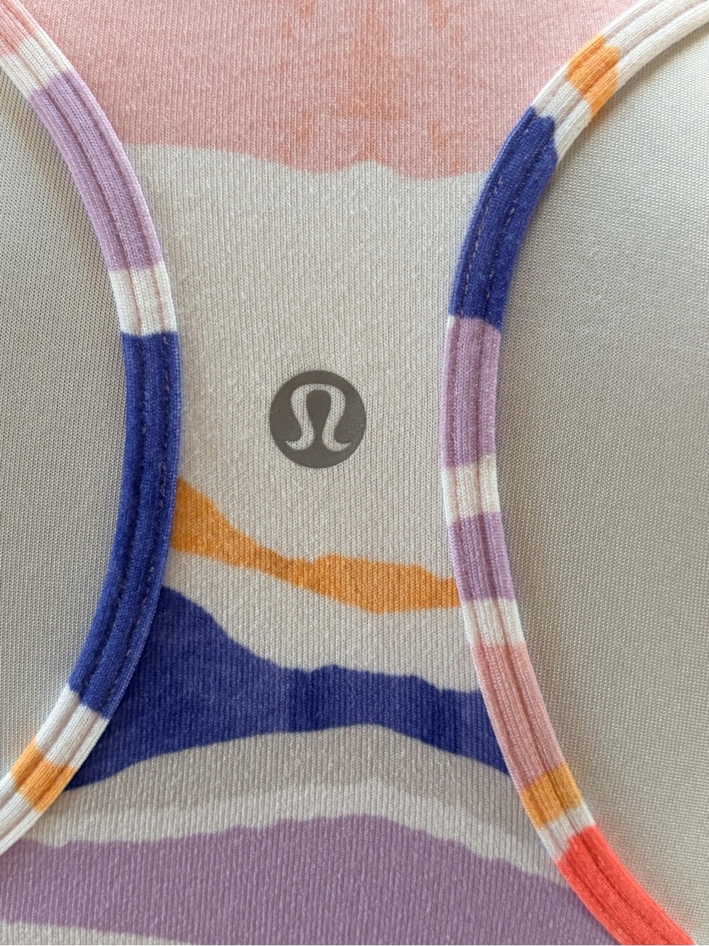 Lululemon Cool Racerback Tank Bleacher Stripe Iris Flower Sz 6 - Picture 4 of 9